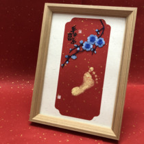 Hand and foot prints clay painting custom baby souvenirs year old newborn baby children hand and foot prints fetal hair full moon 100 days gift