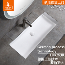 Subtable basin square face wash basin embedded ceramic toilet wash basin large size 80 90 100cm