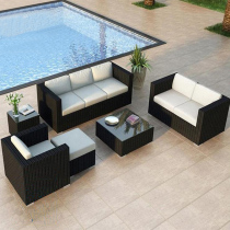 Outdoor sofa courtyard terrace balcony three leisure living room combination rattan art outdoor rattan chair rattan sofa waterproof