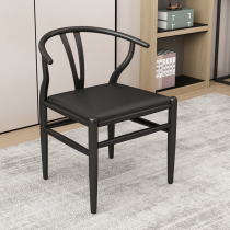 Leisure office chair kung fu coffee table tea table supporting Master chair guest chair square stool simple iron leather chair