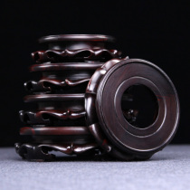 Redwood round hollow base solid wood red sour branch wood carving crafts strange stone head vase crystal ball gourd base