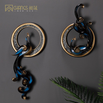 Light luxury wall decoration Phoenix foyer American wall hanging living room wall pendant TV background wall three-dimensional decoration