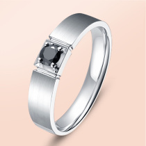 Famous Diamond Square White 18K gold black diamond ring male ring PT950 platinum wedding men Diamond Ring Black Knight