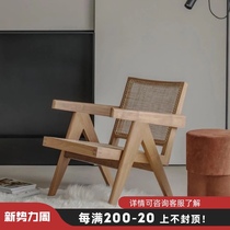 Classic designer rattan chair Modern simple middle-aged PJ chair Living room rattan leisure chair Single sofa chair armchair