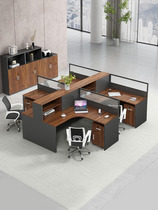 Minimalist modern multiplayer desk chair combination 46-four-place employee cassette with cabinet office table furniture