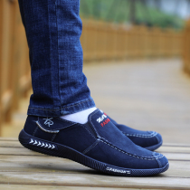 Autumn new old Beijing cloth shoes mens casual retro canvas shoes lazy people a pedal soft bottom deodorant breathable trendy shoes