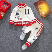 South Korea 2022 new foreign air boy clothing mens letter cartoon baseball suit in suit Two sets for childrens baby jacket