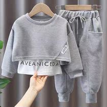 South Korean girl baby suit 2022 Summer new ocean gas net Red sweatshirt fake two sets of CUHK childrens sports clothes