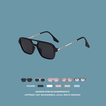  BACKNOW black personality sunglasses summer retro net red ins concave shape box big face thin sunglasses