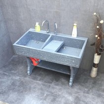 Courtyard outdoor cement laundry pool with washboard imitation marble head outdoor sink balcony household integrated wash basin