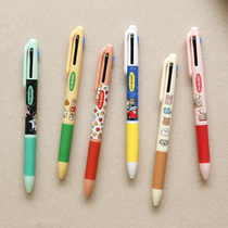 Korean stationery dailylike cute creative three-color ballpoint pen 0 5 Smooth and smooth student ball pen oil pen