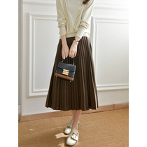 RAGR smart and flowing beautiful to irresistible new hanging wool elastic waist pleated knitted skirt
