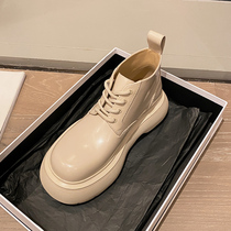 GDDZ BV apricots colour burst small short boots genuine leather thick bottom Inron wind shoes Little Martin Boots Woman 2022 Chunqiu