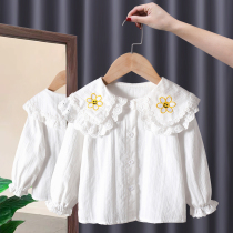2022 new womens lace blouses shirt 4 pure cotton baby blouses 1 year old female baby white shirt 2 spring autumn 3
