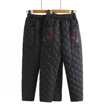 Mother cotton pants female winter thick warm outer wear middle-aged grandmother elastic waist size embroidered cotton old pants