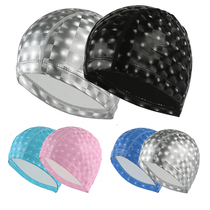 Fashion Water Cube Pu coated swimming cap solid color large adult men and women Four Seasons universal non-head swimming cap manufacturers