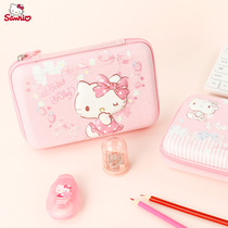 Hello Kitty Student large capacity pencil case Multifunctional square cartoon zipper pen bag stationery case