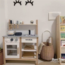 Korea INS wooden childrens house kitchen toy set girl cooking cooking simulation kitchenware birthday gift