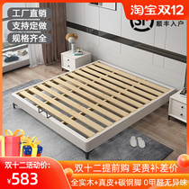 Solid Wood non-bed leather bed tatami light luxury shelf 1 35 meters small apartment childrens hotel storage customization