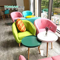  Custom milk tea shop Dessert shop table and chair combination Simple and fresh Western restaurant Cafe tea restaurant drink shop Sofa