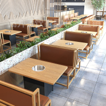 Catering hotel restaurant hot pot table commercial barbecue restaurant theme restaurant Wall deck sofa table and chair combination customization