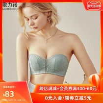 Glinuo underwear womens summer small breasts gather thin chest strapless steel ring non-slip half cup bra bra