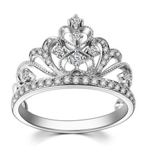 Gold sparkle diamond 18K crown diamond ring round gold womens white gold rose gold diamond ring loose diamond PT950