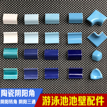 Swimming pool accessories Ceramic mosaic Yin and yang corner Yin and yang corner tee matching swimming pool steps Ladder edging