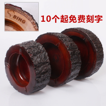 Hotel ashtray advertising custom solid wood ashtray extra-large creative wood retro drop-resistant restaurant hotel Commercial