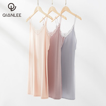 Modale Lace Harness Pyjamas Sleeping Dress Woman Summer Ice Silk Sensuality Hitch Bottom Outside Wearing Beauty Back And Dress Thin
