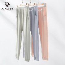 Sleeping Pants Women Long Pants Modale Cotton Ice Silk Sensation Home Pants Sports Extractable Air Conditioning Pants Loose Summer Fall Thin