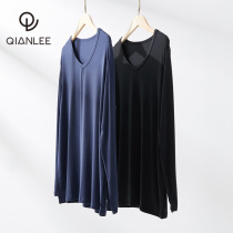 1 piece of Modale mens undershirt V collar to wear heat-generating thin autumn clothes teenagers autumn and winter lining underwear for the upper body