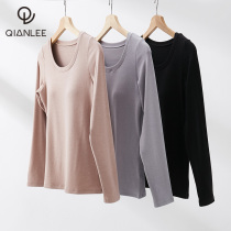 1 piece with chest cushion warm lingerie woman Develvet thickened and velvety winter warm blouse in single piece with autumn clothes to the bottom