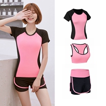 Sports suit womens casual three-piece summer morning run gym running loose quick clothes Jia fitness yoga suit