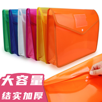 a4 large capacity document bag Transparent plastic student book bag Office business snap document contract Simple thickened information bag Grid paper storage clip Cute exam special