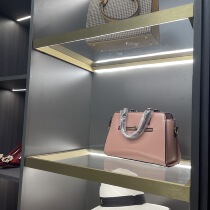 Aluminum frame glass laminate with lamp cabinet wardrobe Wardrobe Jewelery Ultra White Tempered Glass Wine Cabinet for Decorative Red Wine Racks