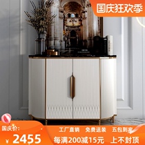 Porch cabinet light luxury wind household door white storage cabinet American semi-circular large capacity locker high-end living room