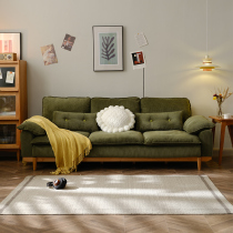 Nordic Fabric Medieval Modern Minimalist adult artist with down-to-earth style retro light core suede three-position sofa
