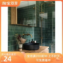 Fresh and colorful high-gloss green kiln glaze mosaic tile bathroom kitchen living room cafe retro wall tiles