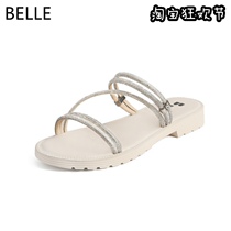 Belle 2021 summer new fairy wind diamond belt sandals casual fashion romantic rhinestone womens slippers 3M9A1