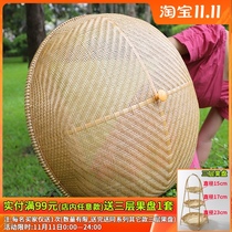Vietnam bamboo dining table cover large vegetable cover anti-fly cover Chinese fruit cover fine hole food cover bamboo products