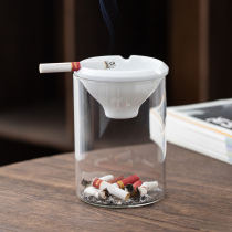 Ashtray household living room Anti-ash ashtray office creative ins Wind light luxury trend ceramic funnel smoke Cup