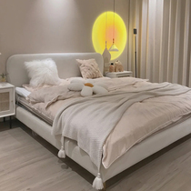 Italian light luxury cloth bed modern simple double master bedroom wedding bed small apartment bed Nordic removable 1 8 meters