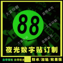 PVC luminous sticker digital adhesive waterproof number sticker safety outlet warning ID place with fluorescent wall sticker