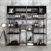  Simple industrial style shelf Wrought iron bookshelf Retro bookcase Floor-to-ceiling screen partition entrance living room display cabinet