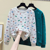 Foreign trade export tail goods clearance big brand discount store Round neck long sleeve printing base shirt spring and autumn sweater womens tide