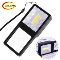 Mobile phone rectangular flashlight lighting magnifying glass 7 LED lights portable black and white 7013