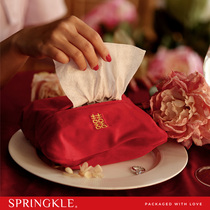  springkle spring Dutch velvet paper towel set red festive new Chinese wedding wedding room decoration layout