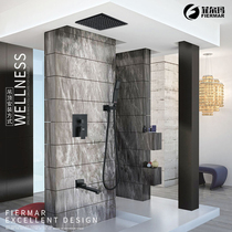 Firma black shower set home bathroom hot melt integrated hidden in-wall concealed shower