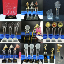 Table tennis crystal trophy medal customization Metal badminton Basketball tennis football game award customization